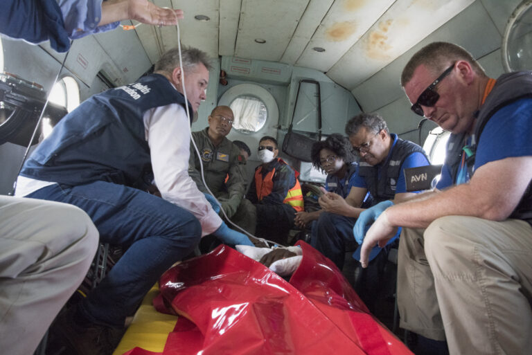 Tedros Adhanom Ghebreyesus and Ryan evacuation of Ebola response worker - enlarge